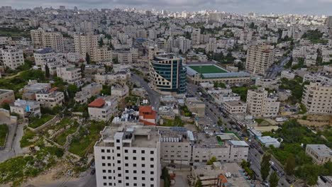 Aerial-View-Over-Hebron-City-In-Palestine---drone-shot