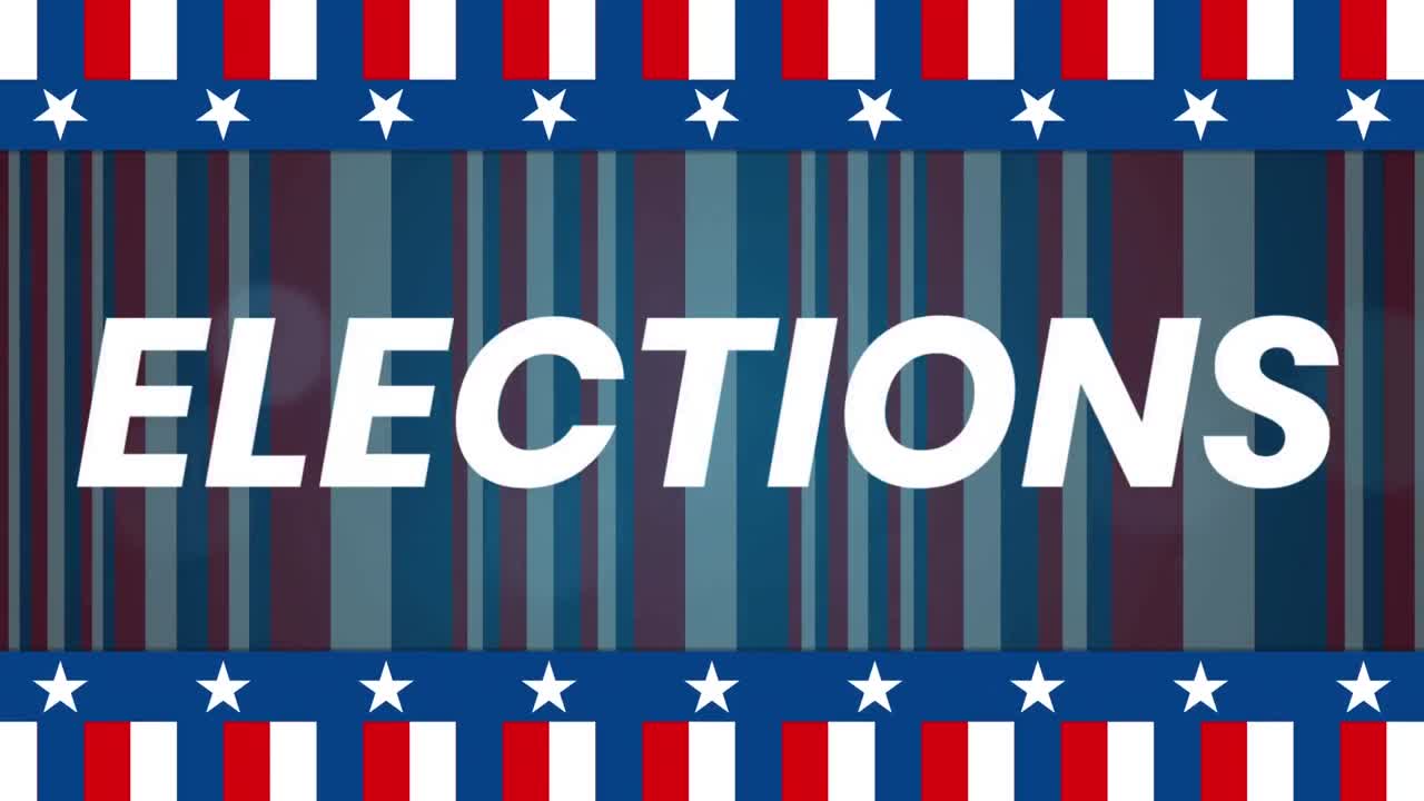 빨간색,  ⁇ 색 및 파란색 줄무 ⁇ 의 애니메이션이 열리고 단어 선택을 보여줍니다.