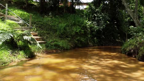 the muddy virgin streams river in paraguay aerial view