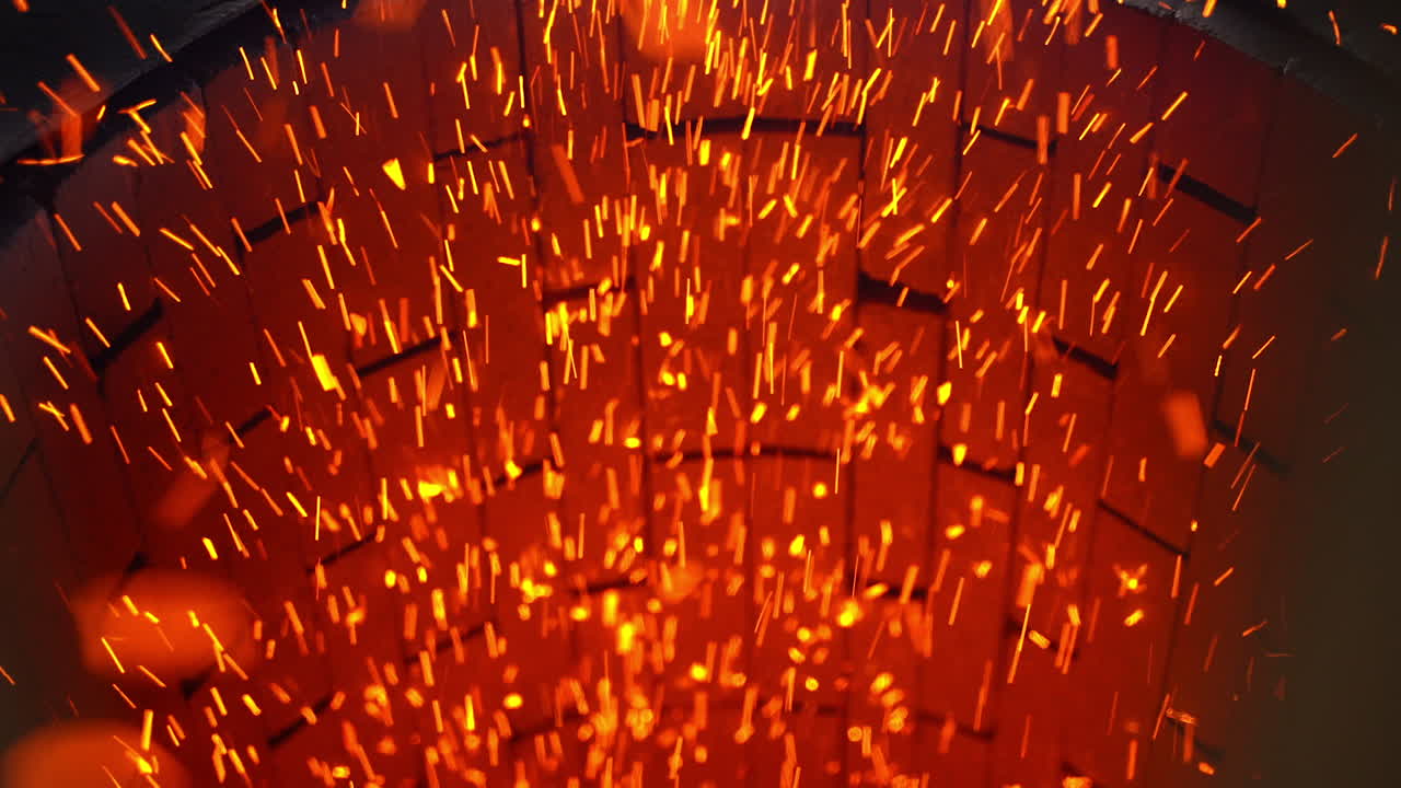 Burning Sparks in a Brick Oven