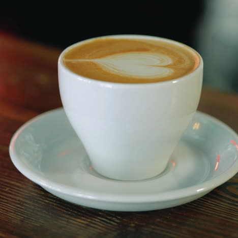 serve a cup of coffee. latte art coffee sqare video