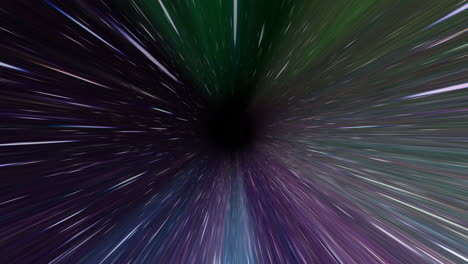 un túnel espacial volador con varias nubes coloridas que vuelan representando la velocidad warp o la velocidad supersónica