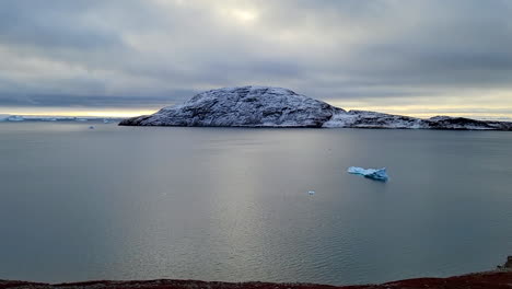 panoramic view of east greenland fjord