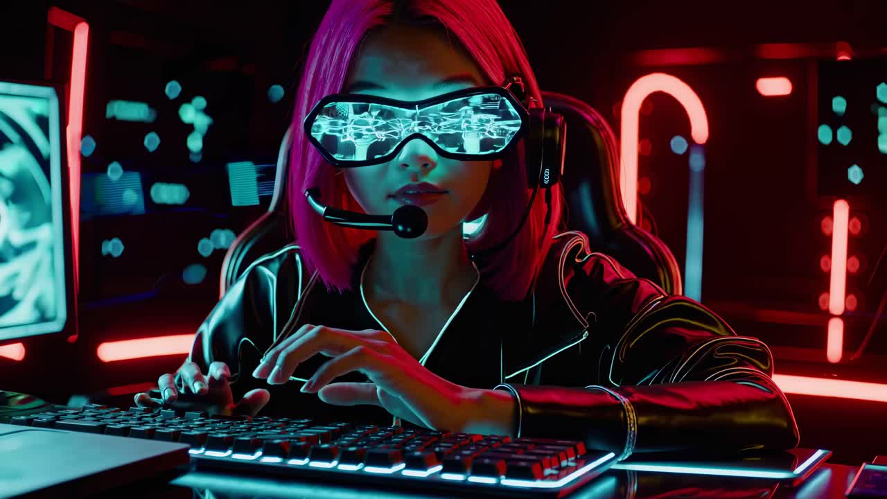Cyberpunk Gamer Girl