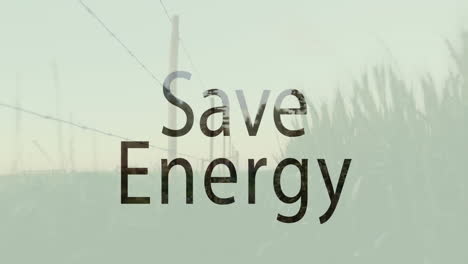animation des textes  ⁇ energie sparen ⁇  über landschaft