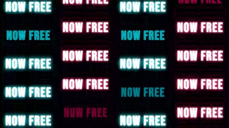 Scritta al neon con insegna lampeggiante 'Gratis Ora'