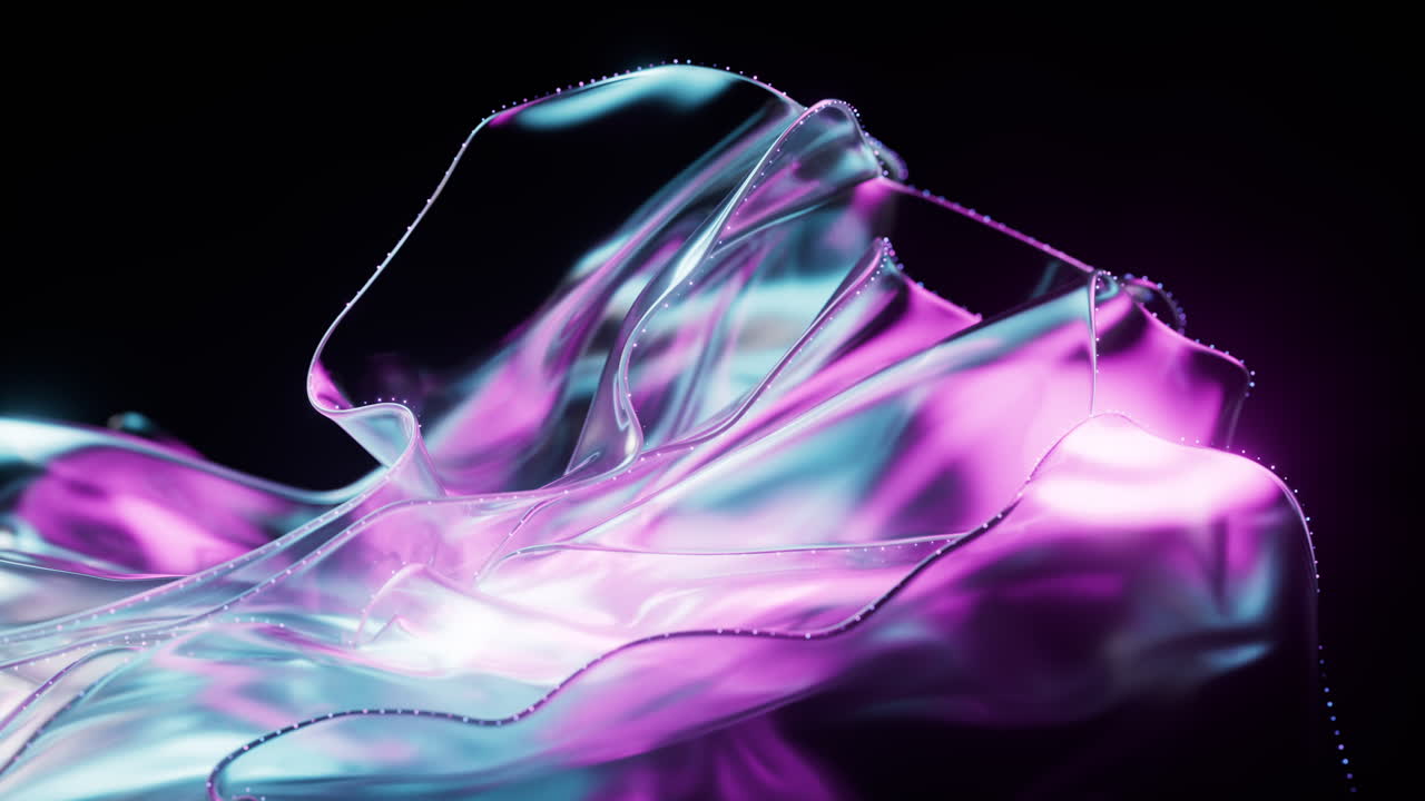 Flowing transparent multilayer cloth background, 3d rendering.