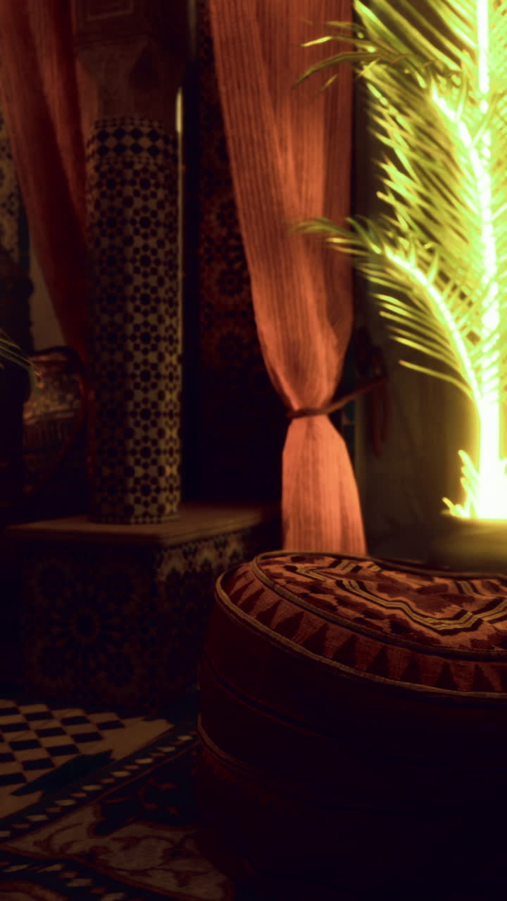 Cozy indoor space with bright plants and traditional decor in warm tones