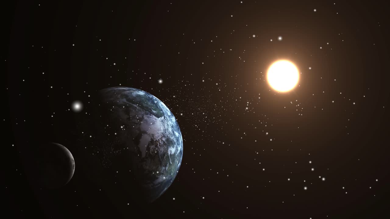 Vídeo Premium - Sistema solar, planeta tierra luna y sol