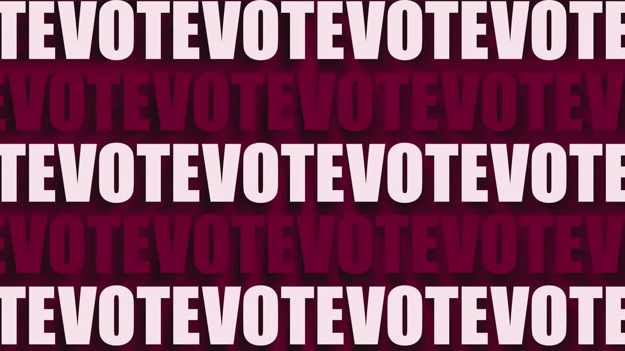 vote text on background, red and white stripes color, elections in USA, loop animation