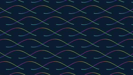 futuristic waves pattern with neon rainbow color on black gradient