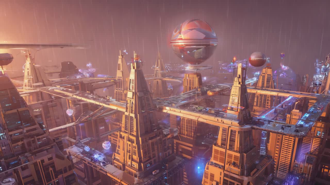 Futuristic Sci-Fi Cityscape