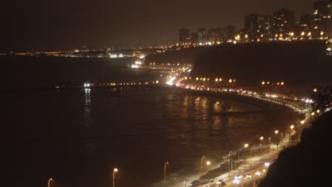costa verde night san miguel, san isidro coastline 4k