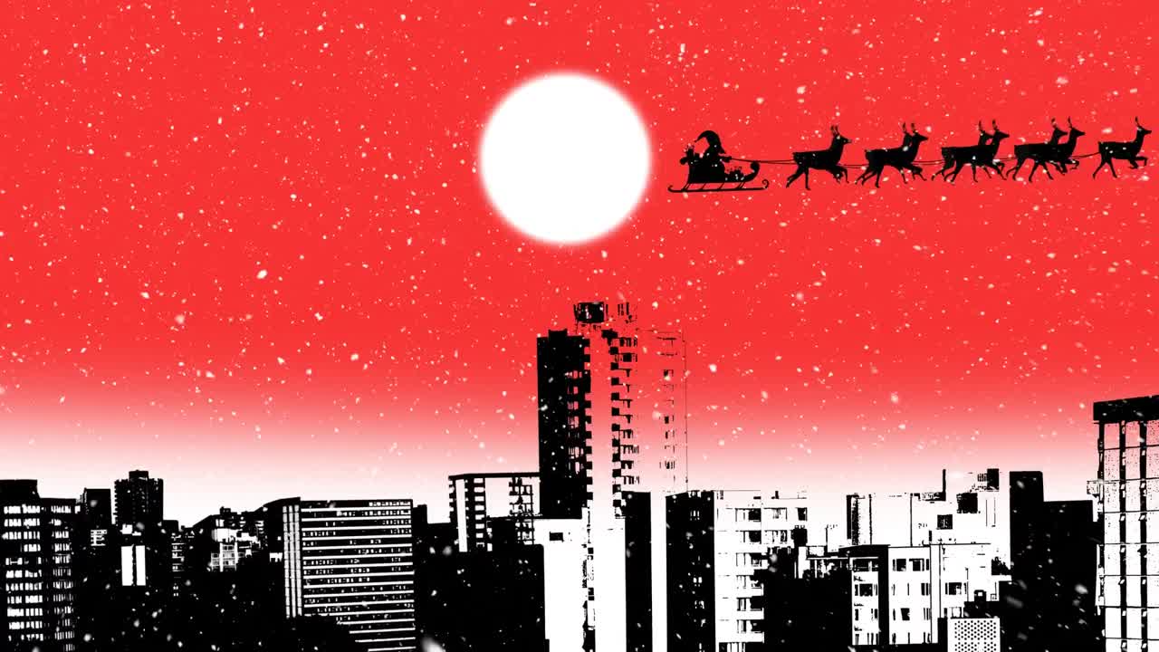 산타클로스 가 사 ⁇  이 끌어당기는  ⁇ 매 를 타고 있다