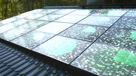 rooftop solar cells absorbing sunlight energy to the house - vfx animation