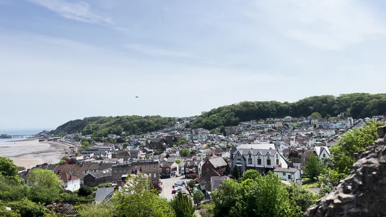 Welsh Flag Fluttering Oystermouth Castle Swansea Wales