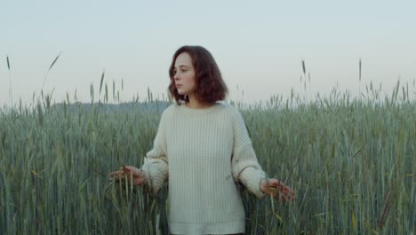 young woman in a wheat field