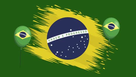 animación del día de la independencia de brasil con globos de helio