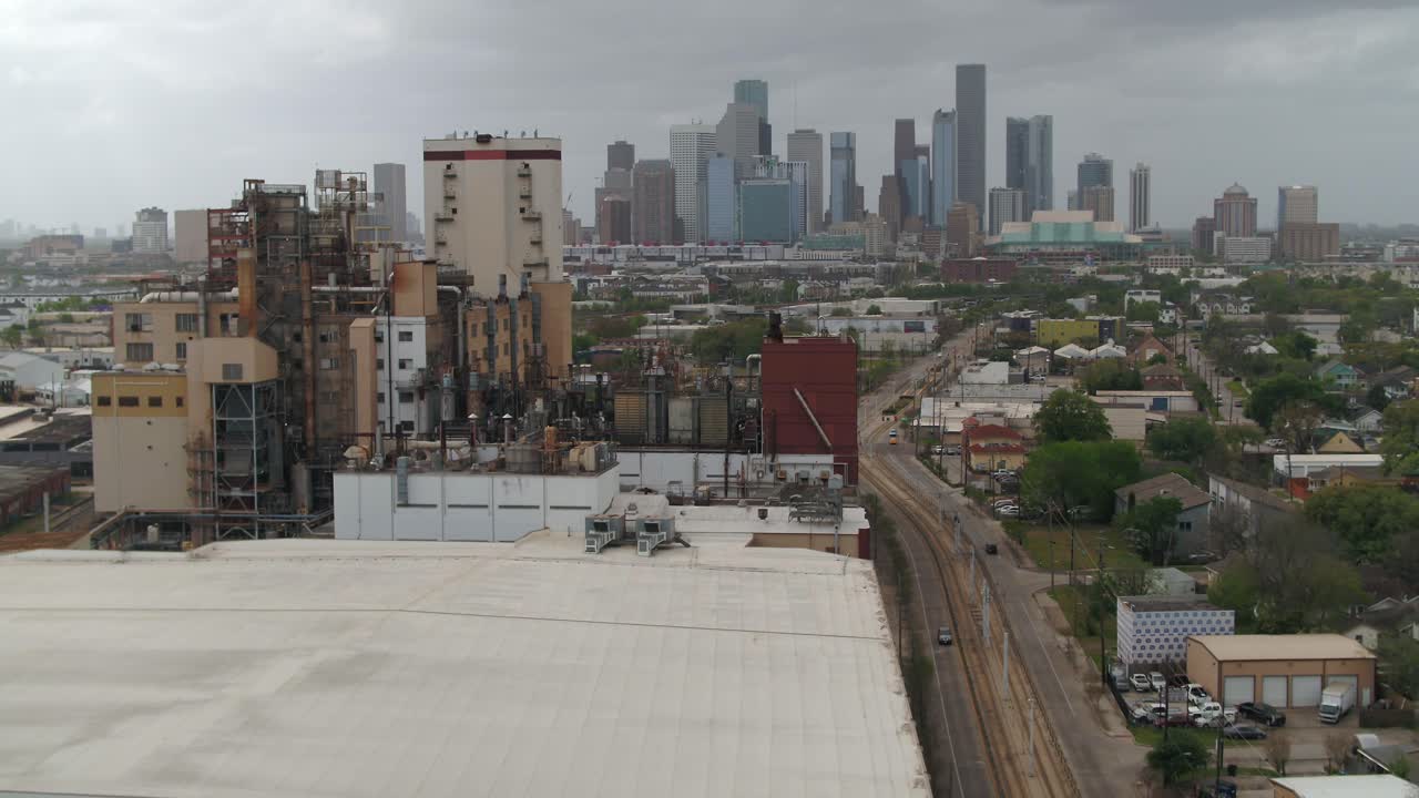toma aérea panorámica de la ciudad de houston desde el extremo este de houston