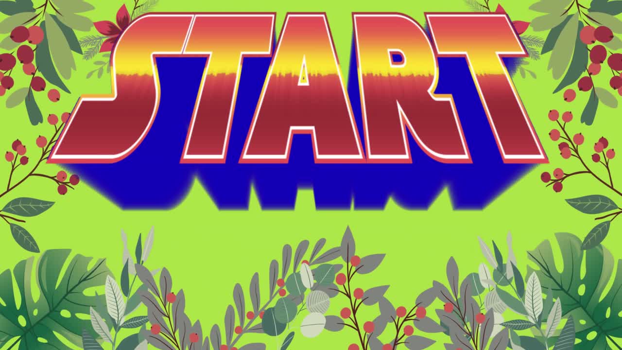 animación del comienzo en el espacio abstracto digital con marco de flores