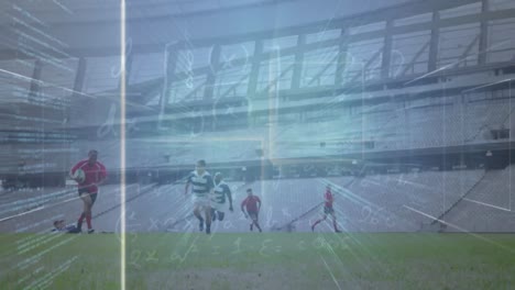 Animation-Der-Datenverarbeitung-über-Rugbyspieler-Im-Stadion