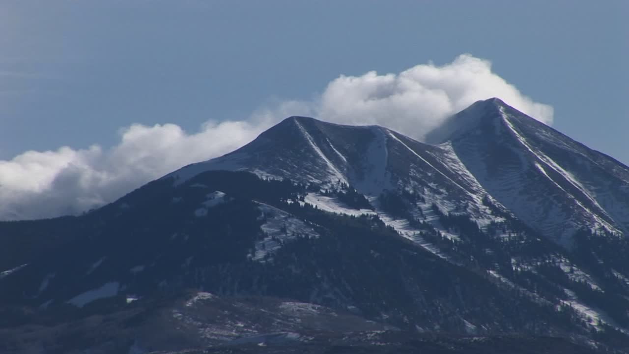 Longshot of the snowcapped La Sal mountains near Moab Utah