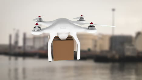 drone carrying a box