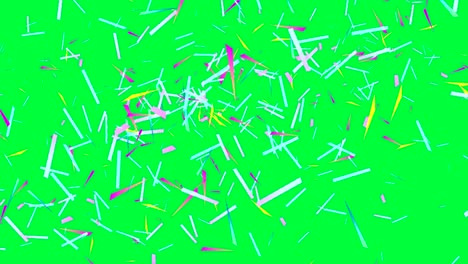 colorful confetti on green screen