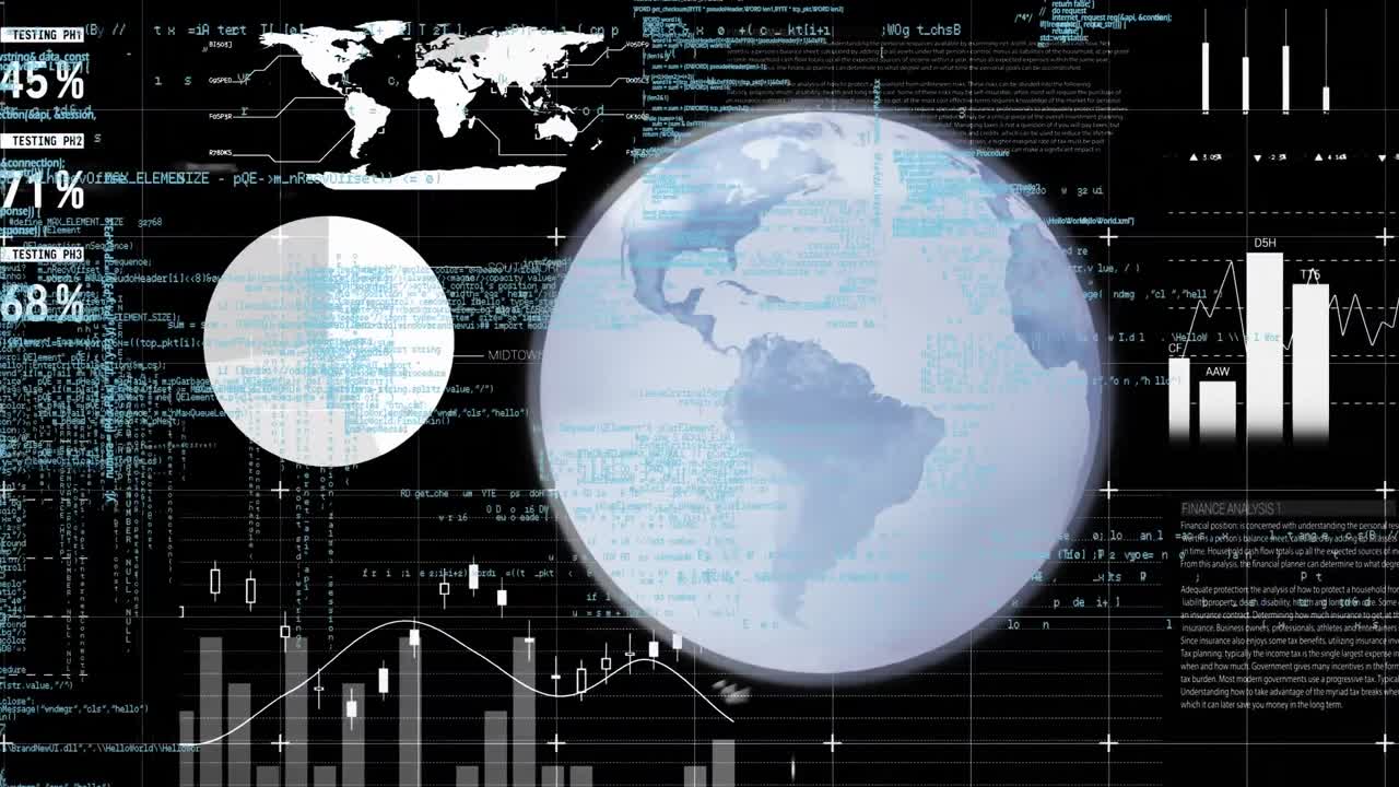 Animation of data processing over globe
