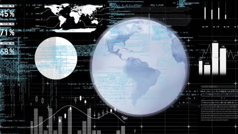 animación del procesamiento de datos en todo el mundo