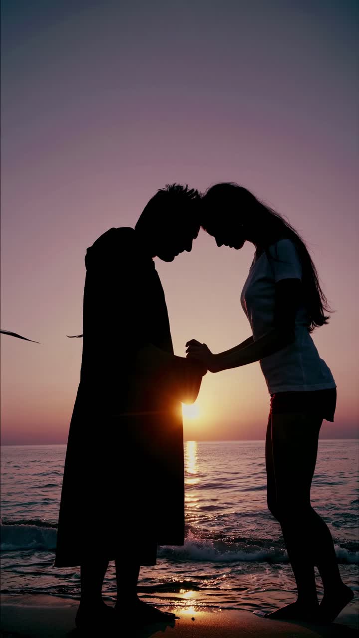 A serene sunset over the ocean with seagulls in flight. Captured from a low angle, perfect