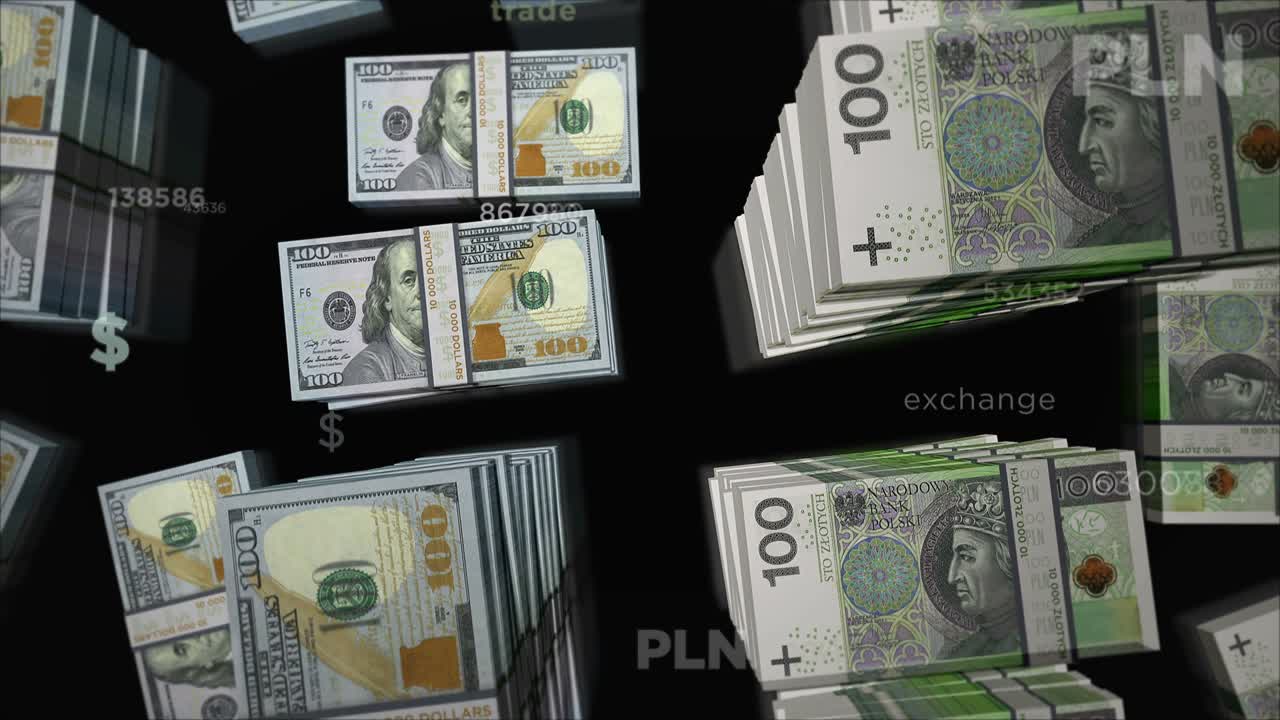 и польские злоты деньги обмен доллара цикл анимации