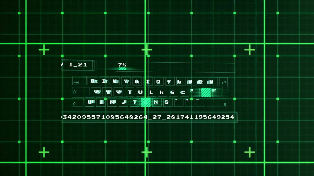 어두운 배경에서 금융 데이터 처리의 애니메이션