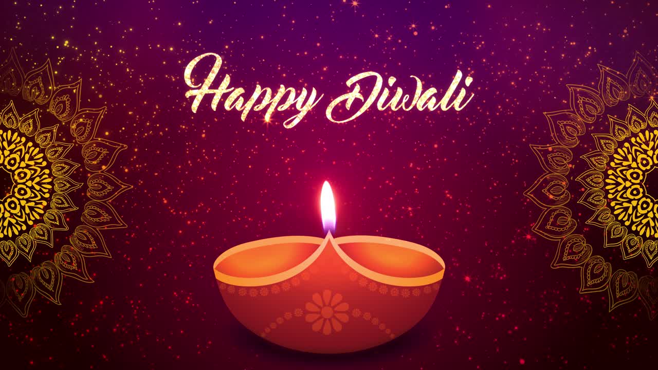 Great indian diwali deepavali traditional festival of lights pooja festival loop background with