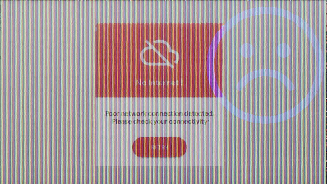Digital Screen Displaying Glitching Error Messages