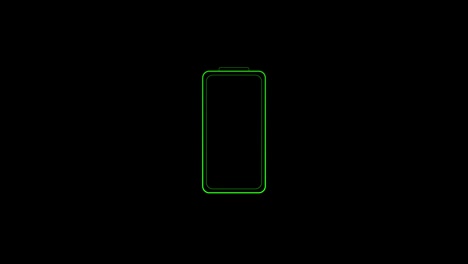 digital battery icon electric bolt symbol black screen energy storage charge level futuristic mobile