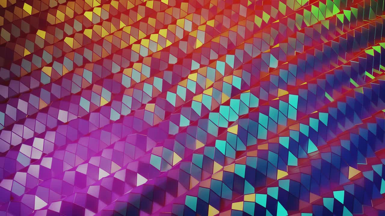 estilo creativo abstracto bajo fondo poli en 4k. ondas abstractas se mueven en superficie brillante en bucle. animación suave y sin costuras. simple geometría minimalista bg. color púrpura