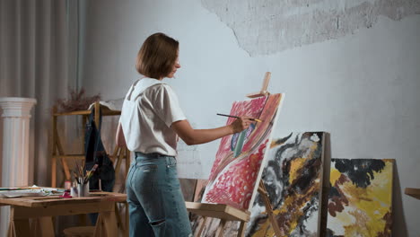 artist creating a painting