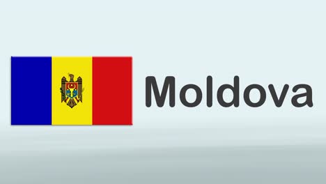 3d presentation promo intro in white background with a colorful ribon of the flag and country of moldova