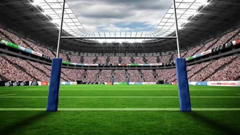 Blick-Auf-Ein-Rugbystadion-Bei-Bewölktem-Wetter