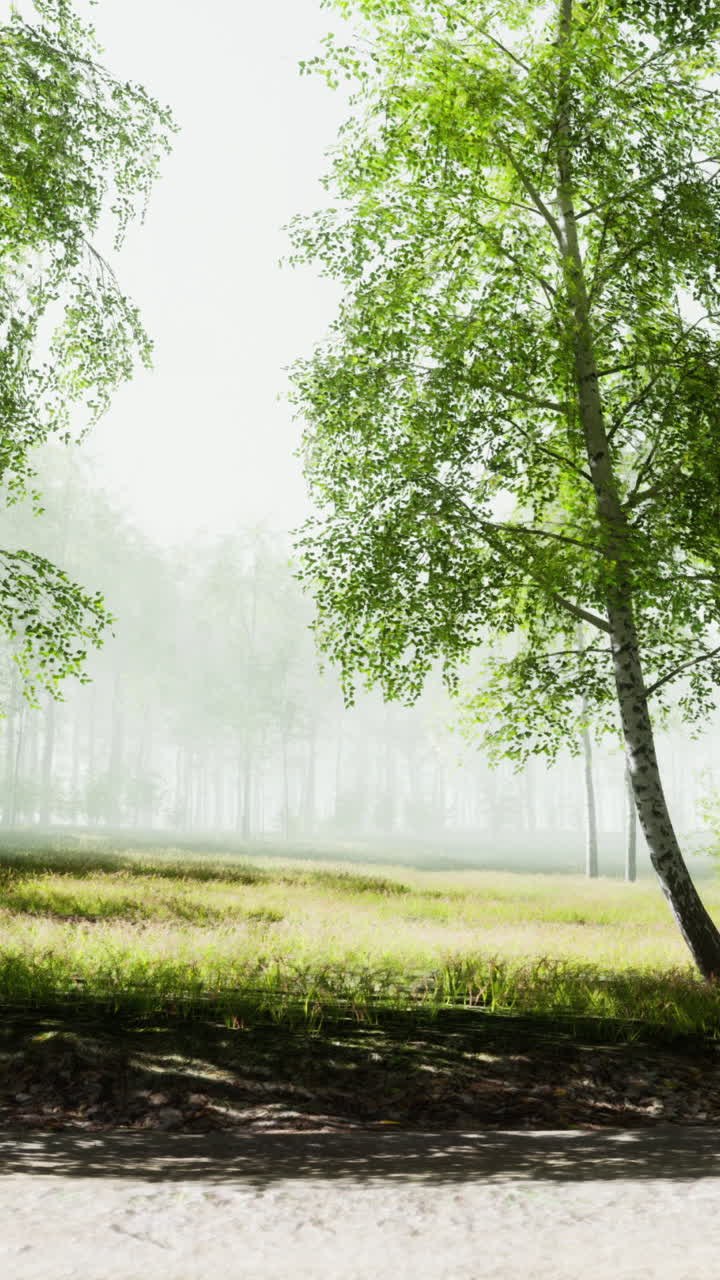 버드 숲 에서 안개 가 가득 한 아침