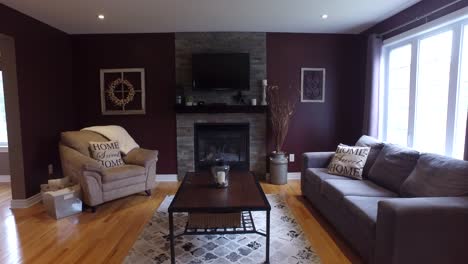 stylish living room with fireplace slide forward smooth