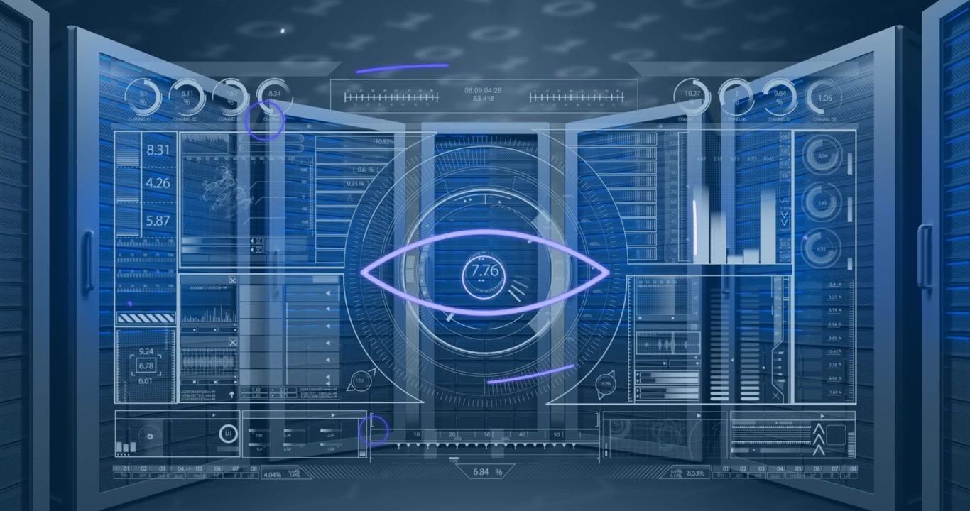 Animation of data processing over computer servers