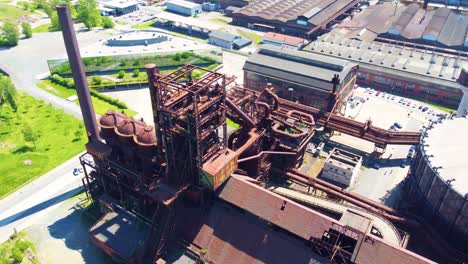 aerial steel factory in dolni lower vitkovice, ostrava, czech republic