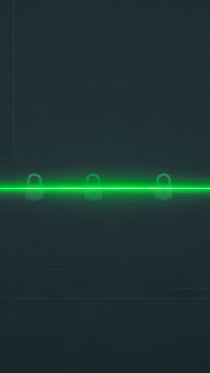 Vertical video: Left pulse starting neon green scan line scanning system HUD, activating padlocks