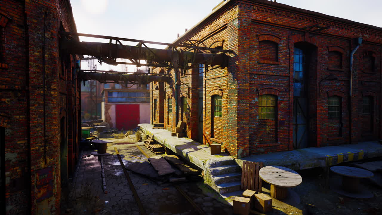 오래된 양조장 벽돌 공장 건물