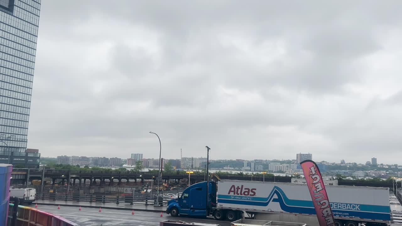 Rainy day at New York waterfront