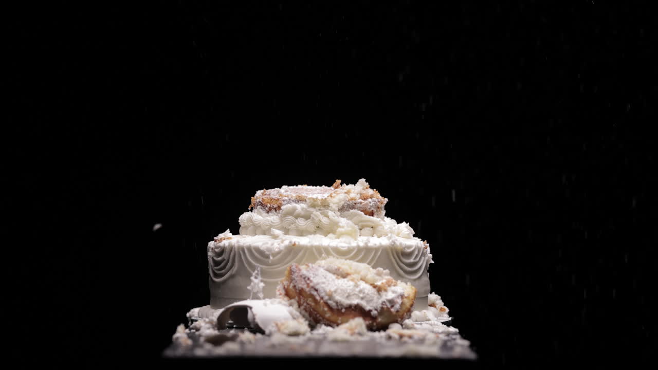 야구 방망이에 박살난 웨딩 케이크