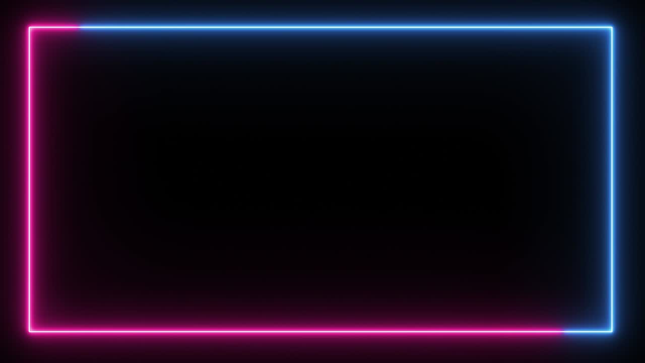 dos cuadros de luz de neón de forma rectangular de dos colores con movimiento en bucle.