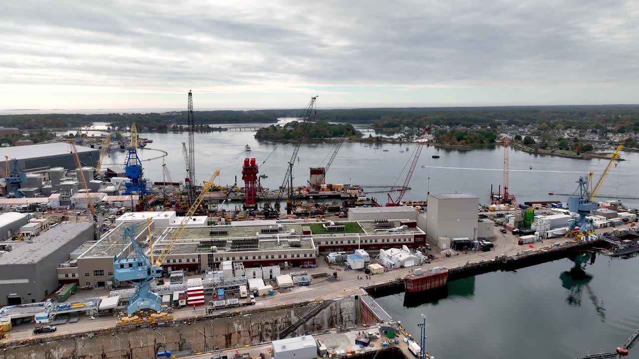 Aerial View of a Shipyard